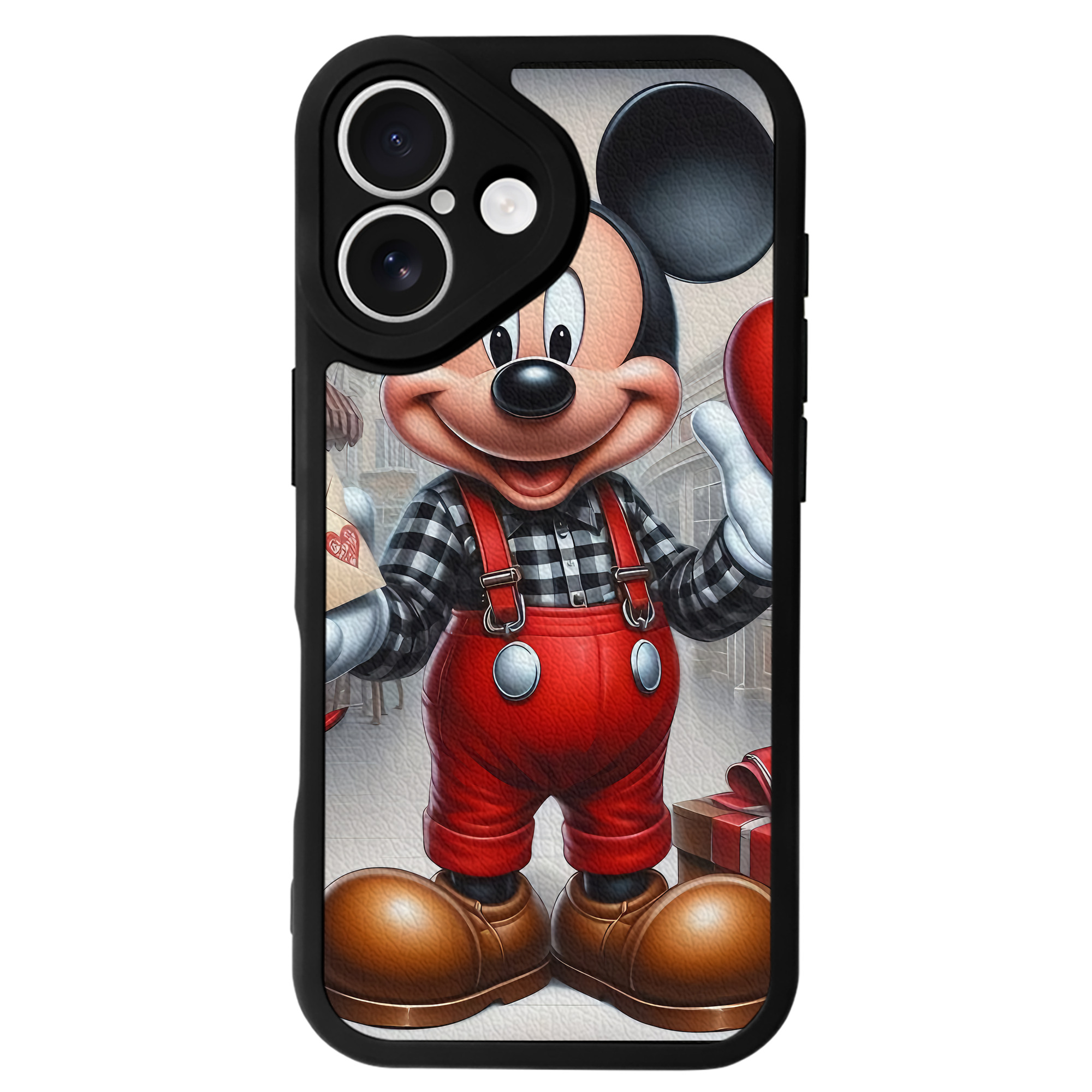 （画像用） ミッキーマウス Mickey Mouse 【iPhone 16シリーズ対応】シリコンスマホケース（レザー調） 材質：シリコン